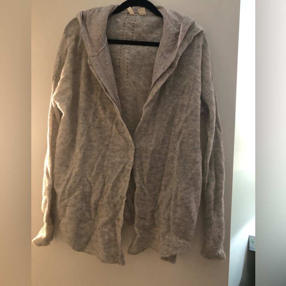 Moth Large Cream/Gray Cardigan EUC (see photo of materials) Super Cute